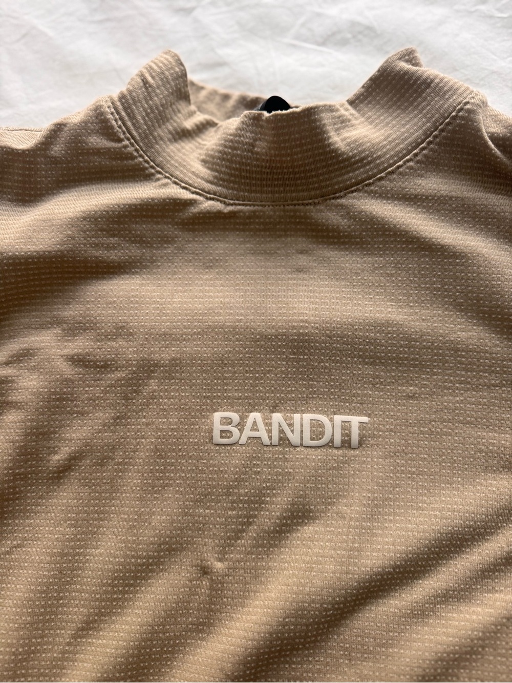 Bandit Men's Mock Neck Shirt in Beige